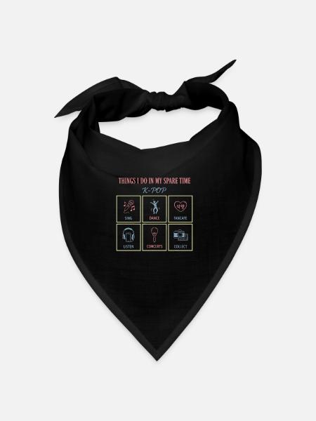 Dinge, die ich in meiner Freizeit tue, K-Pop Sing Dance - Bandana Dreieckstuch - Schwarz