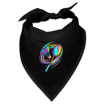 Badmintonschläger - Bandana Dreieckstuch - Schwarz - Vorne