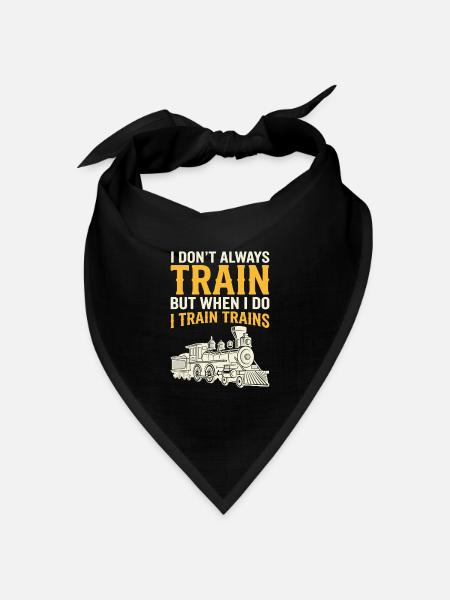I Train Trains Dampflok Wortwitz - Bandana Dreieckstuch - Schwarz