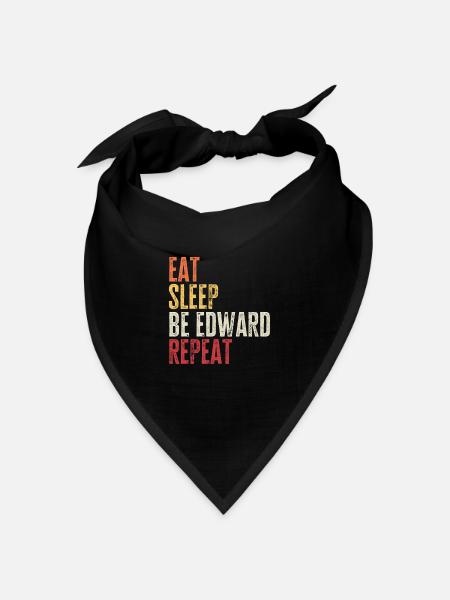 Iss, schlaf Sei Edward, wiederhole Retro-Name - Bandana Dreieckstuch - Schwarz