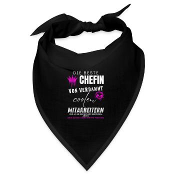 beste Chefin von verdammt coolen Mitarbeitern - Bandana Dreieckstuch - Schwarz - Vorne