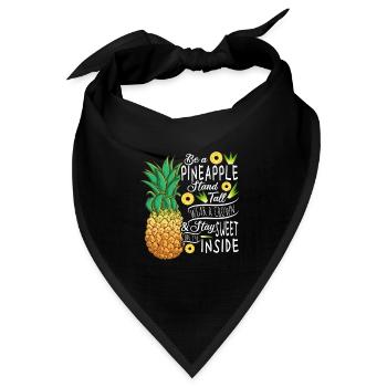 Be A Pineapple Stand Tall Wear A Crown Quote Art - Bandana Dreieckstuch - Schwarz - Vorne