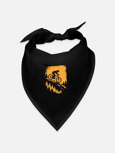 Mountainbike Downhill – Trail Biker Design - Bandana Dreieckstuch - Schwarz