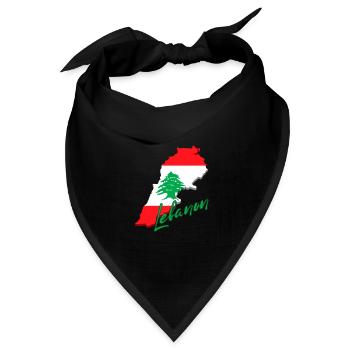Karte mit Libanon-Flagge, ich liebe Libanon - Bandana Dreieckstuch - Schwarz - Vorne