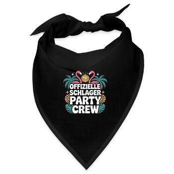 Schlager Party Crew Mallorca Flamingo JGA Malle - Bandana Dreieckstuch - Schwarz - Vorne