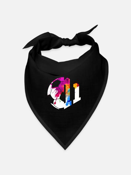 NR. 11 FUßBALLER NUMMER 11 FUßBALL 11. GEBURTSTAG - Bandana Dreieckstuch - Schwarz