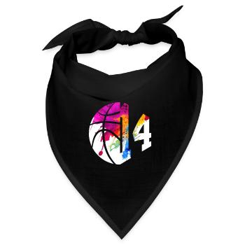 NR. 14 NUMMER 14 BASKETBALL 14. GEBURTSTAG - Bandana Dreieckstuch - Schwarz - Vorne