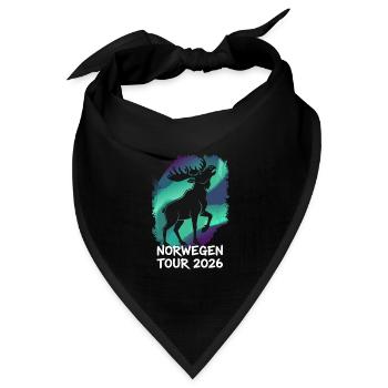 Elch Nordlicht Norwegen Wildnis - Bandana Dreieckstuch - Schwarz - Vorne