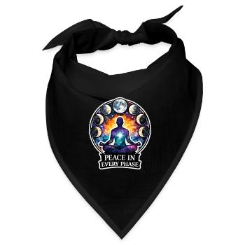 Mondmeditation, Mondachtsamkeit, Spirituell - Bandana Dreieckstuch - Schwarz - Vorne