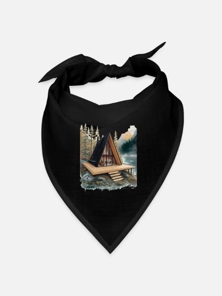 Aframe Lake Rückzugsort - Bandana Dreieckstuch - Schwarz