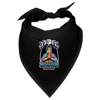 Mondmeditation, Mondachtsamkeit, Spirituell - Bandana Dreieckstuch - Schwarz - Vorne