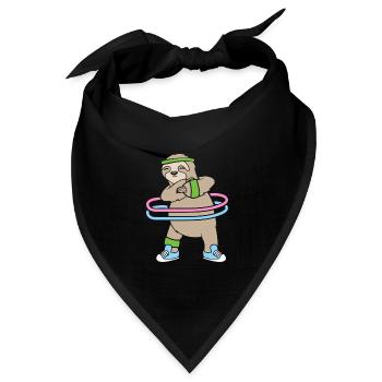 Hula Hup Hullern Huller Hoop Faultier - Bandana Dreieckstuch - Schwarz - Vorne