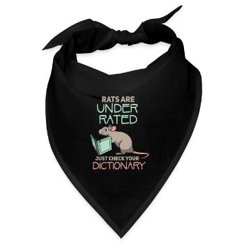 Ratte Hausratte Rattenbesitzer Rattenliebhaber - Bandana Dreieckstuch - Schwarz - Vorne