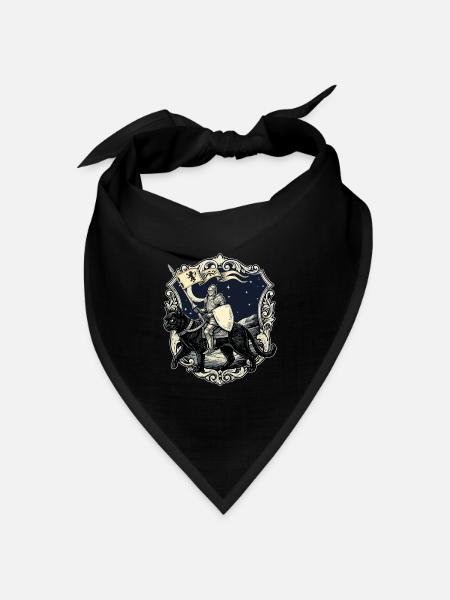 Ren Faire Mittelalterliche Ritterkatzen-Renaissance - Bandana Dreieckstuch - Schwarz