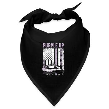Lila für Militärkinder Panzer Militärkind - Bandana Dreieckstuch - Schwarz - Vorne
