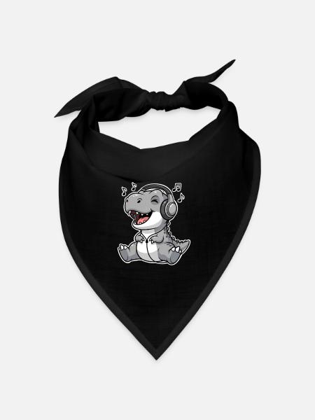 T Rex Musik Hören  - Bandana Dreieckstuch - Schwarz