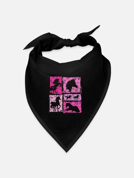 Einhorn Perspektiven – Vintage-Stil Mit Sternen - Bandana Dreieckstuch - Schwarz