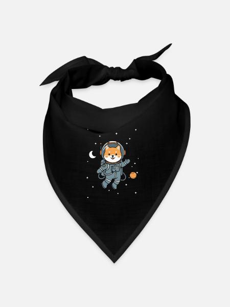 Asterroid der Shiba Inu-Astronaut – Süßer Weltraumhund - Bandana Dreieckstuch - Schwarz