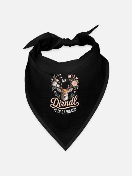 Mei Dirndl Is In Da Wäsch - Bandana Dreieckstuch - Schwarz
