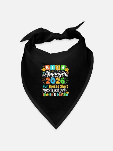 Kita Abschluss 2026 Shirt Design - Bandana Dreieckstuch - Schwarz