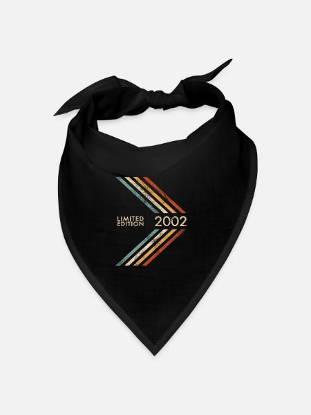 2002 Limited Edition Geburtstag Mann Frau Retro - Bandana Dreieckstuch - Schwarz