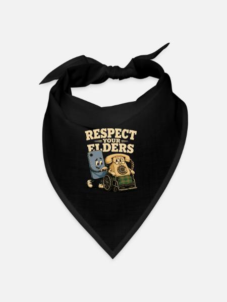 Respect Your Elders, Retro Smartphone, Telefon - Bandana Dreieckstuch - Schwarz