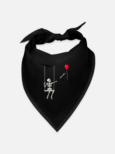 Rotes Ballonskelett - Bandana Dreieckstuch - Schwarz