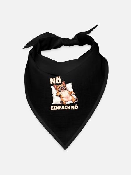 Nö Einfach Nö Französische Bulldogge Schlafen - Bandana Dreieckstuch - Schwarz