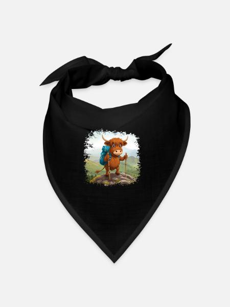 Hochland-Kuh-Abenteuer wandern - Bandana Dreieckstuch - Schwarz