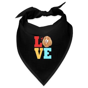 Cocker Spaniel - Bandana Dreieckstuch - Schwarz - Vorne