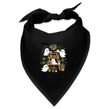  Niedliche Geister Beim Gärtnern Mit - Bandana Dreieckstuch - Schwarz - Vorne