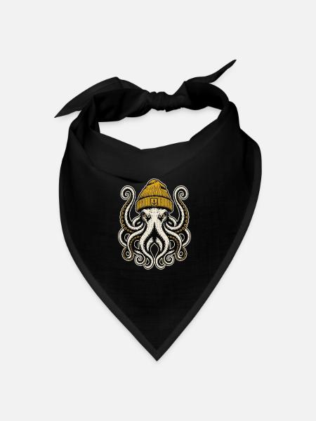 Krake - Bandana Dreieckstuch - Schwarz