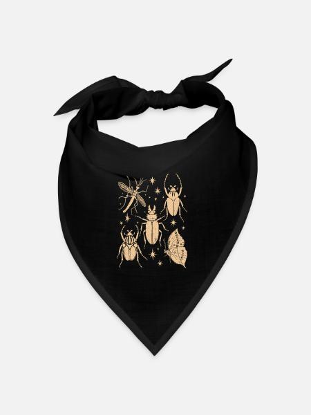 Magische Waldinsekten Schmetterling & Libelle - Bandana Dreieckstuch - Schwarz