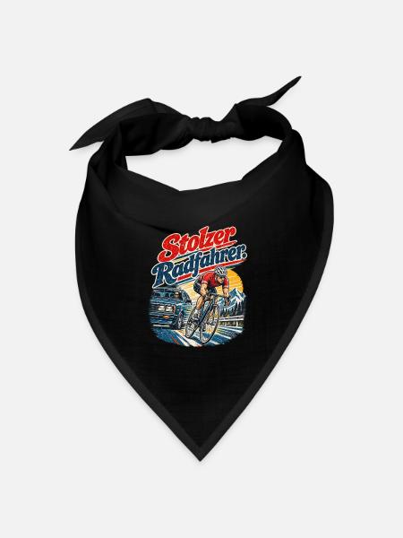 Stolzer Radfahrer Geschenkidee - Bandana Dreieckstuch - Schwarz