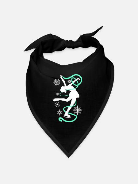 Eiskunstlauf Schlittschuhlauf Eis Figuren Tanz - Bandana Dreieckstuch - Schwarz