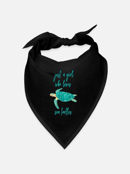 Meer Schildkröte Just a Girl who loves Turtles - Bandana Dreieckstuch - Schwarz