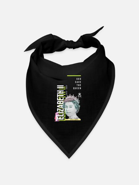RIP Königin Elizabeth II., God Save the Queen, - Bandana Dreieckstuch - Schwarz