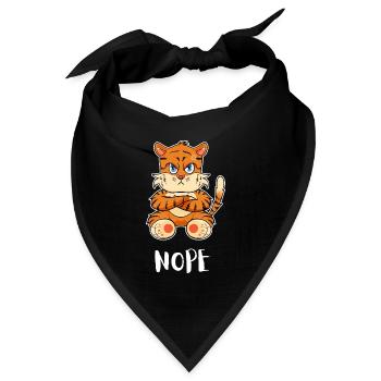 Nope Funny Lazy Tiger - Bandana Dreieckstuch - Schwarz - Vorne