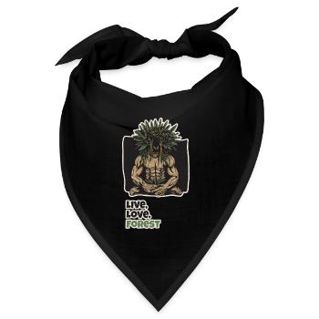 Waldmenschen. Leben, Liebe, Wald - Bandana Dreieckstuch - Schwarz - Vorne