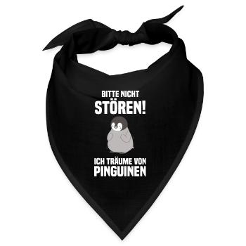 Tiermotiv Pinguin - Bandana Dreieckstuch - Schwarz - Vorne