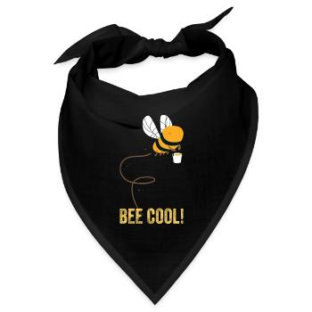 Bee Cool Plant Insekten Imkerei lustige Zitate - Bandana Dreieckstuch - Schwarz - Vorne