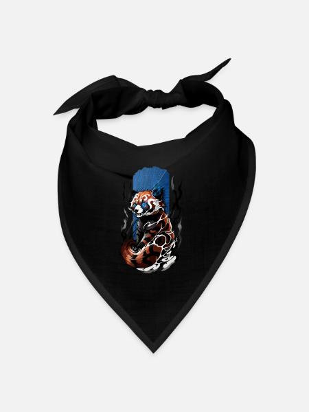 Rätselhafte Ausstrahlung: Roter Panda mit blauen Augen - Bandana Dreieckstuch - Schwarz