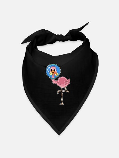 Flamingo Fisch - Bandana Dreieckstuch - Schwarz