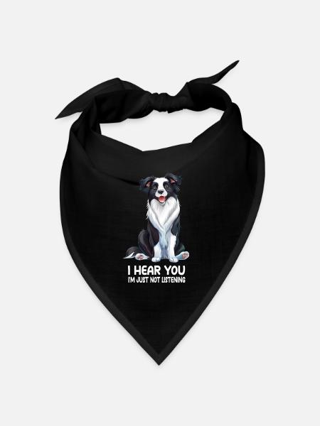 Border Collie - Bandana Dreieckstuch - Schwarz