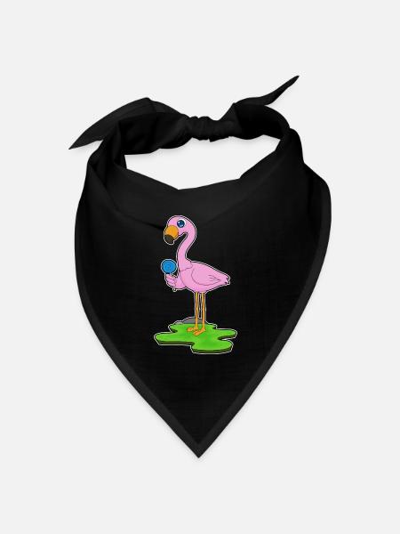 Flamingo Lutscher - Bandana Dreieckstuch - Schwarz