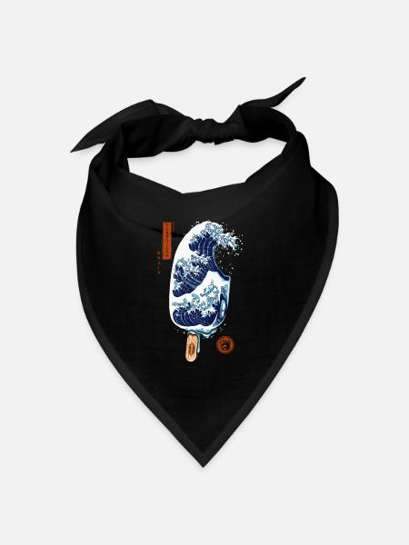 Japan - Kanagawa Eisstiel - Bandana Dreieckstuch - Schwarz