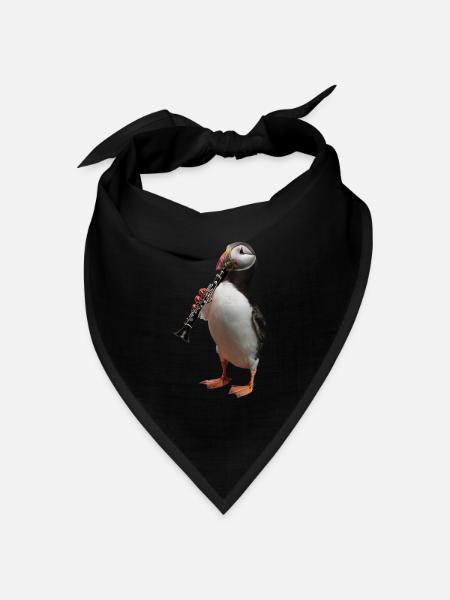 Papageitaucher Klarinette - Bandana Dreieckstuch - Schwarz