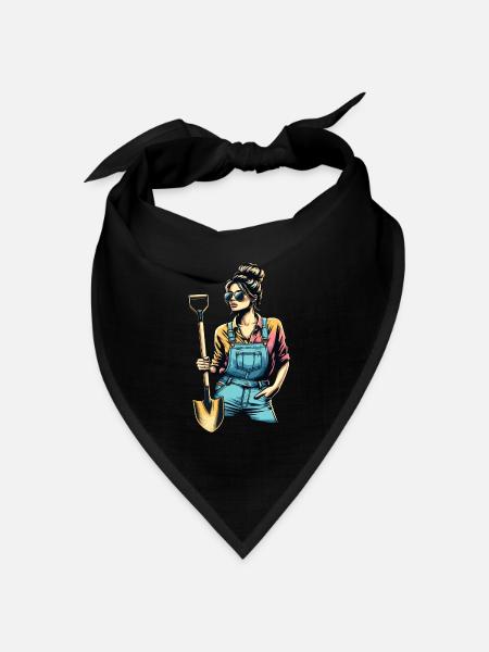 Garten Geschenk Gärtnerin Geburtstag Geschenk - Bandana Dreieckstuch - Schwarz