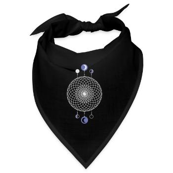 Geometrisches Muster Mondphasen - Bandana Dreieckstuch - Schwarz - Vorne