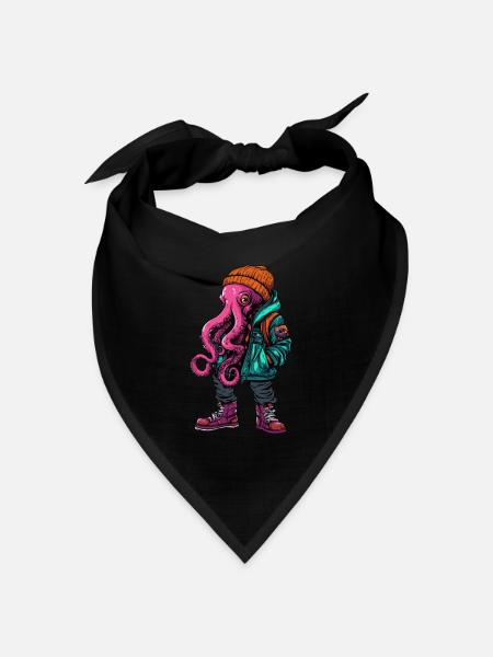 Oktopus Fashion Winter - Bandana Dreieckstuch - Schwarz